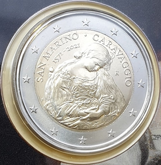 Saint-Marin - 2 Euro 2021, Caravaggio, (Coin Card)