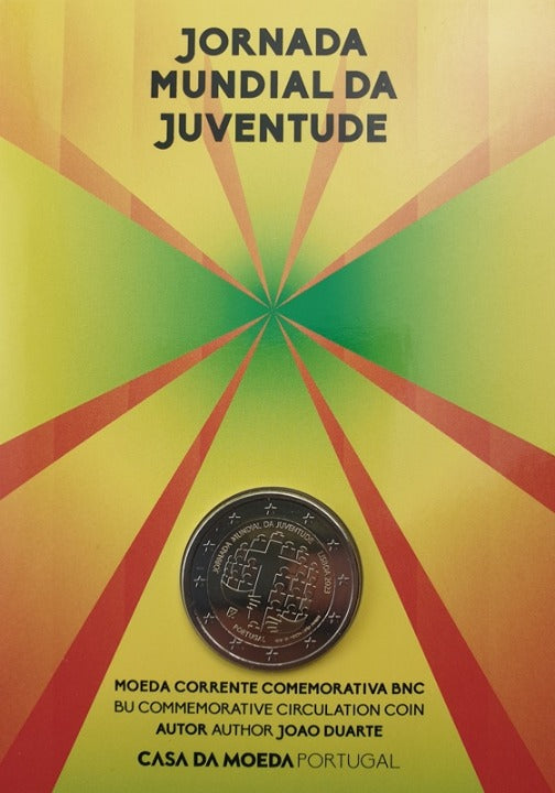 Portugal - 2 euros 2023, Journée mondiale de la jeunesse Lisbonne, (Carte à pièces)