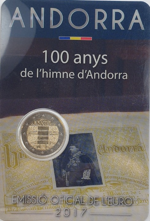 Andorre - 2 euros 2017, 100 ans de l'hymne andorran (carte à pièces)