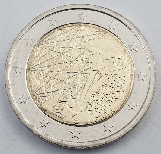 Lituanie - 2 euros 2022, 35 ans du programme Erasmus, non circulé