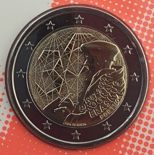 Portugal - 2 euros 2022, 35 ans du programme Erasmus, BU (Carte à pièces)
