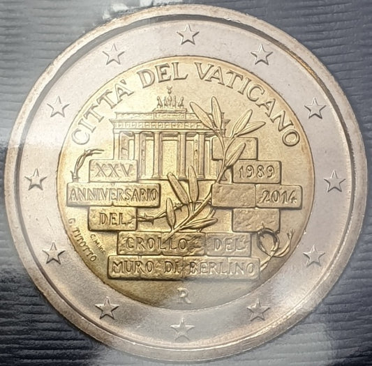Vatican - 2 euros 2014, Chute du mur de Berlin (carte à pièces)