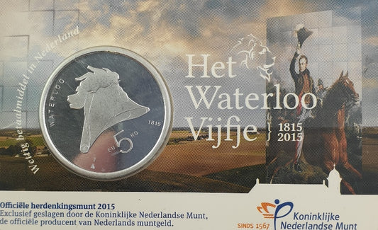 Pays-Bas - 5 euros 2015, 200e anniversaire de la bataille de Waterloo (carte-pièce)