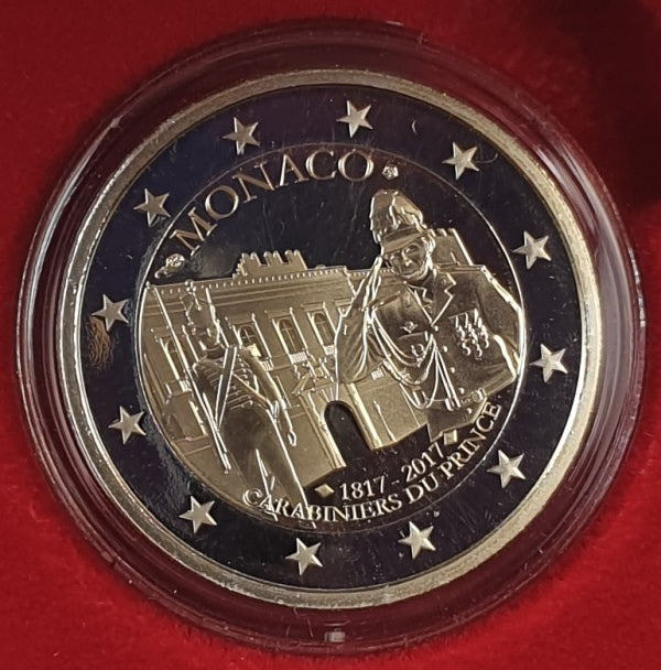 Monaco - 2 euros 2017, 200e anniversaire des Carabiniers, non circulée, épreuve