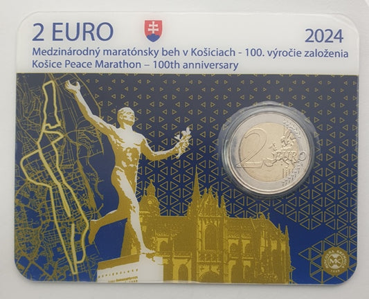 Slovaquie - 2 Euro 2024, Marathon de la Paix de Košice (Coin Card)