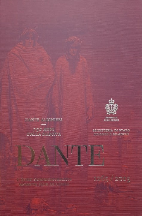 Saint-Marin - 2 euros 2015, 750e anniversaire de la naissance de Dante Alighieri, (Carte-pièce)