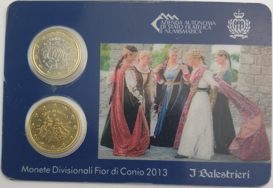 Lot de 2 pièces (1 euro, 50 leptos) 2013, Saint-Marin