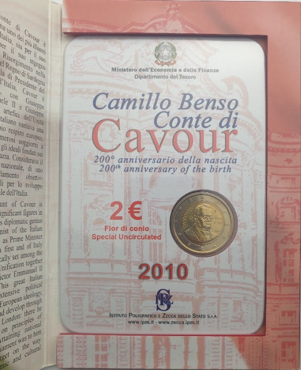 Italie - 2 Euro 2010, 200e anniversaire de la naissance de Camillo Benso