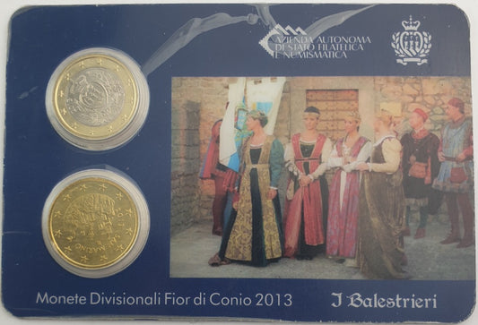 Ensemble de 2 pièces (1 Euro, 50 Leptos) 2013 Saint-Marin