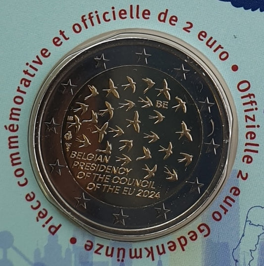 Belgique - 2 euros 2024, présidence belge du Conseil de l'UE (carte à pièces)