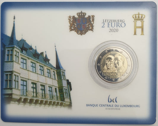 Luxembourg - 2 euros 2020, Henri Ier Prince Henri, (Carte à pièces)