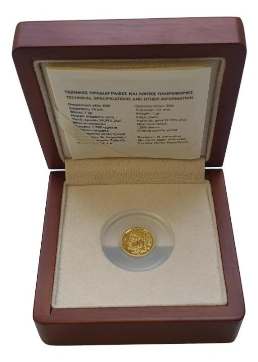 Grèce - 50 euros 2018, Sounion, épreuve en or