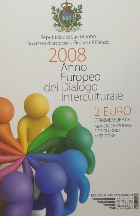 Saint-Marin - 2 euros 2008, Année européenne du dialogue interculturel (carte à pièces)