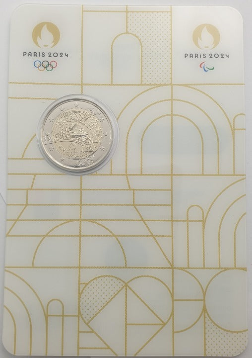 France - 2 Euro 2024, Jeux Olympiques de Paris, (Carte à pièces)