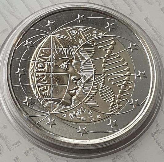 France - 2 Euro 2020, BU, Recherche médicale, (Carte de 3 pièces)