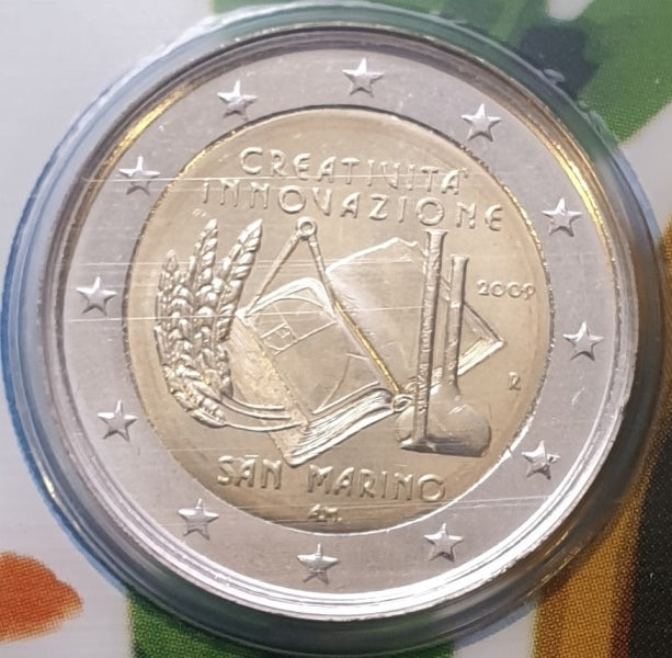 Saint-Marin - 2 euros 2009, Créativité et innovation (carte à pièces)