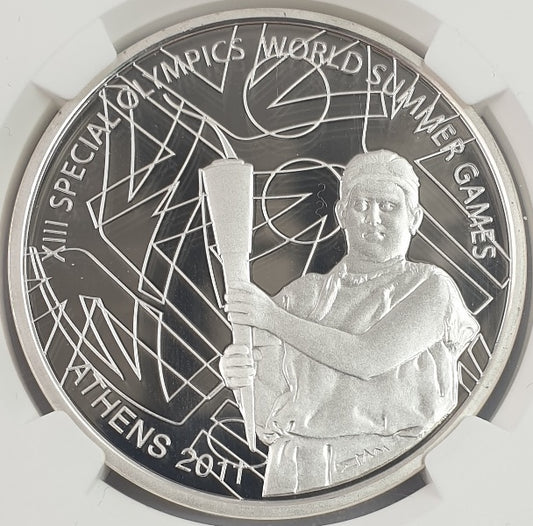 Grèce - 10 Euro 2011, XIIe Jeux Olympiques Spéciaux, Relais de la Flamme (PF 70 ULTRA CAMEO)