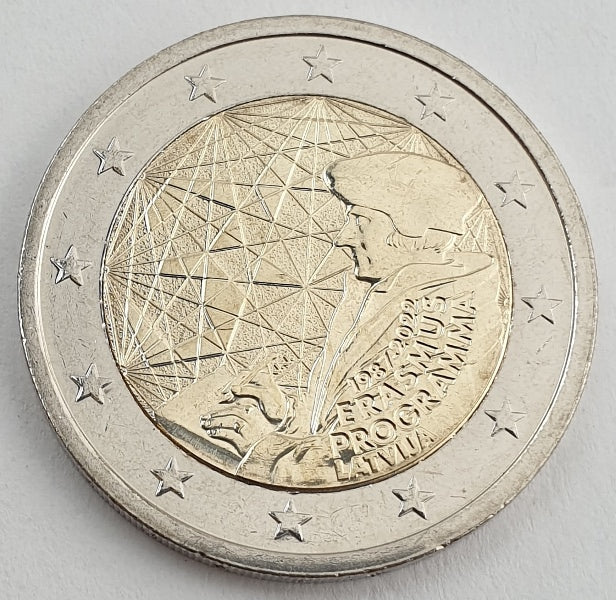 Lettonie - 2 euros 2022, 35 ans du programme Erasmus, non circulé