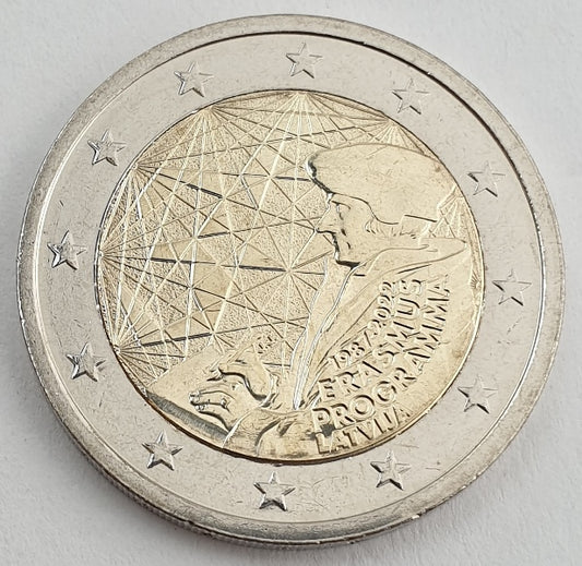 Lettonie - 2 euros 2022, 35 ans du programme Erasmus, non circulé