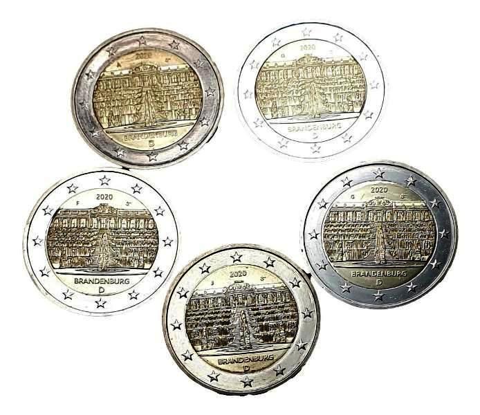 Allemagne - 2 euros 2020 A, Série (A, D, F, G, J), Neuf