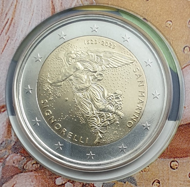 Saint-Marin - 2 euros 2023, 500 ans après la mort de Luca Signorelli, (Carte-pièce)