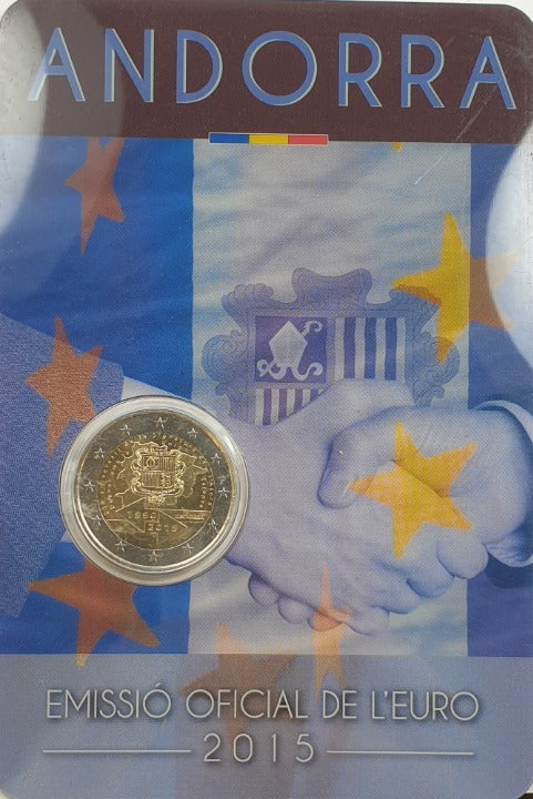 Andorre - 2 euros 2015, 25 ans d'union douanière avec l'UE (carte à pièces)