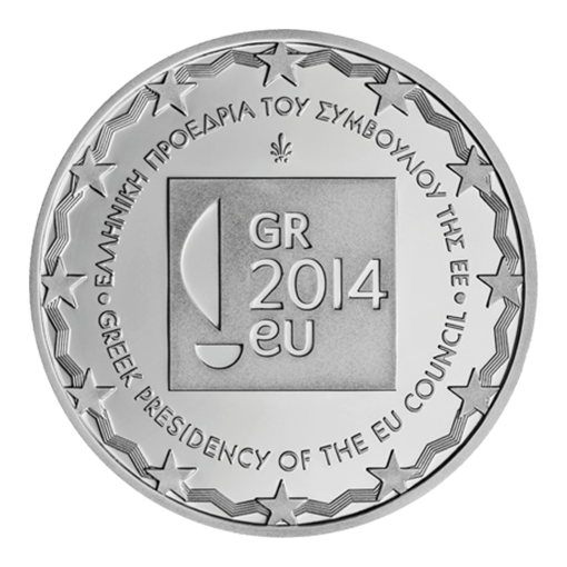 Grèce - 10 euros 2014, Présidence grecque du Conseil de l'UE, Argent Proof