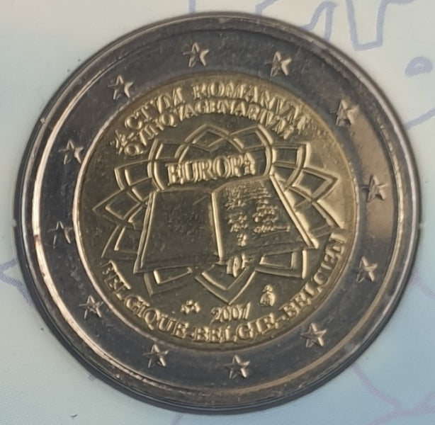 Belgique - 2 euros 2007, 50e anniversaire du traité de Rome, (carte-pièce)