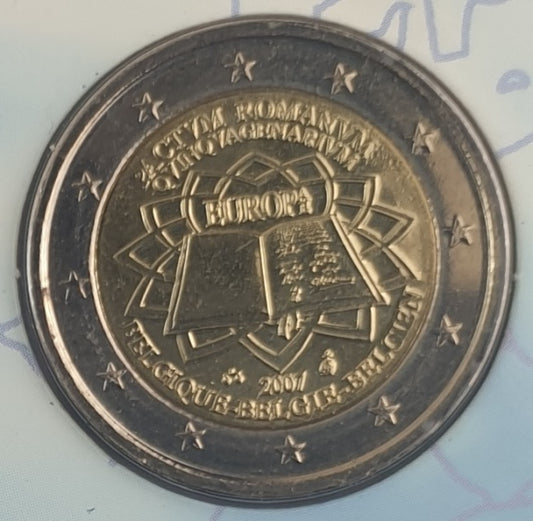 Belgique - 2 euros 2007, 50e anniversaire du traité de Rome, (carte-pièce)
