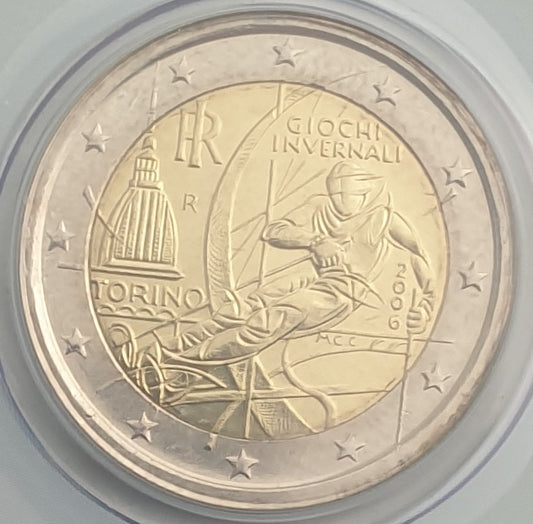 Italie - 2 euros 2006, Jeux olympiques d'hiver de Turin, Carte à pièces
