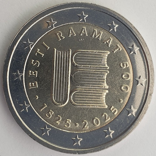 Estonie - 2 euros 2025, 500 ans de livres estoniens, non circulé