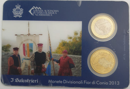 Ensemble de 2 pièces (1 Euro, 50 Leptos) 2013 Saint-Marin
