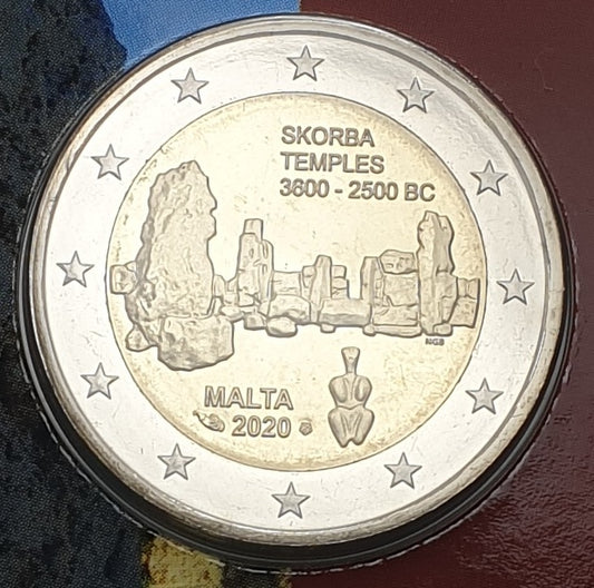 Malte - 2 Euro 2020, Temples de Skorba, (Coin Card)