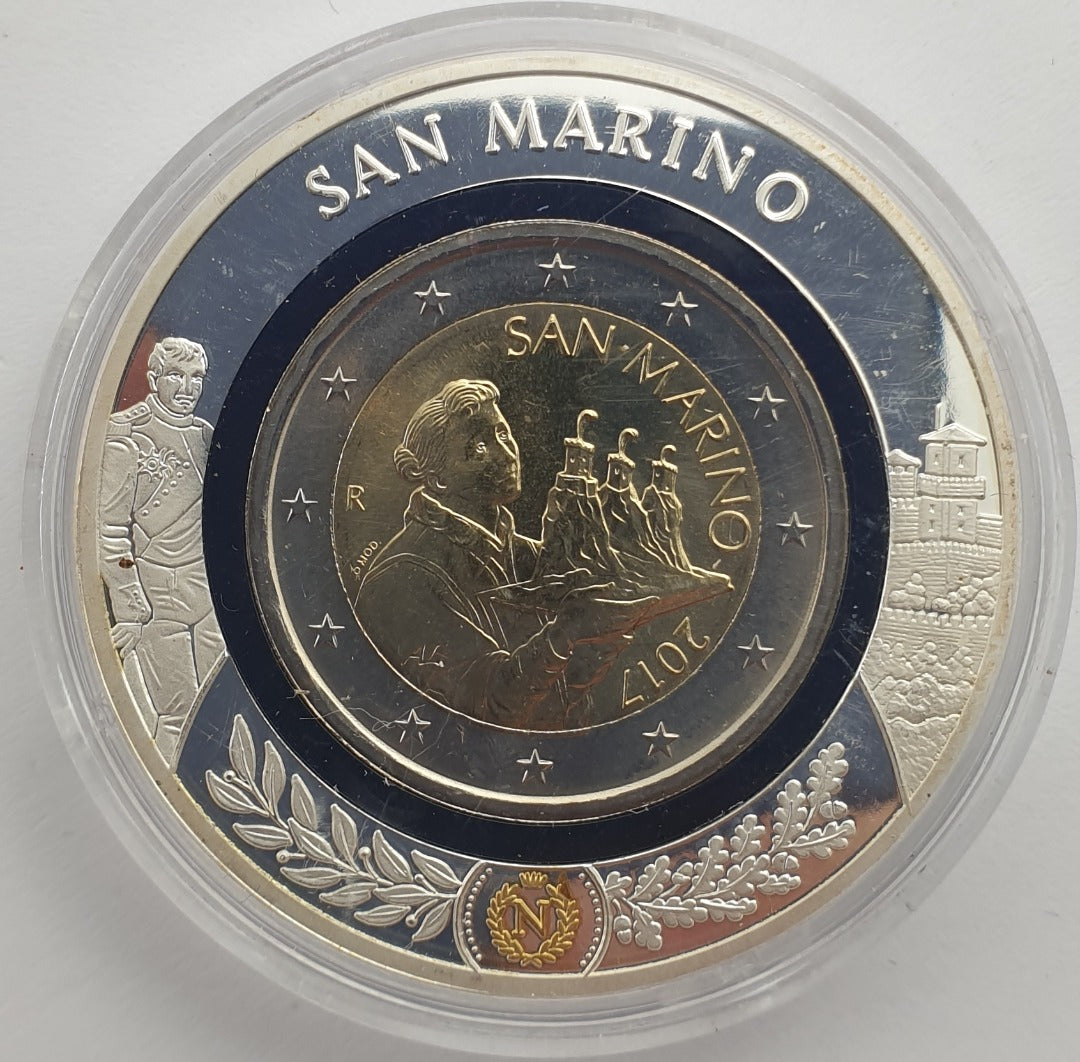 Saint-Marin - 2 euros 2017, étui argenté violet