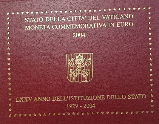 Vatican - 2 euros 2004, 75e anniversaire de la fondation de l'État de la Cité du Vatican (carte-pièce)