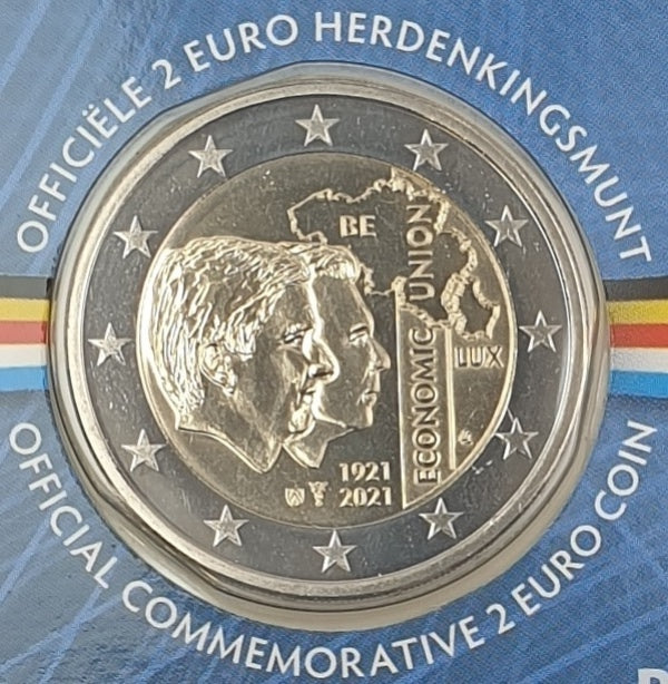 Belgique - 2 euros 2021, Union économique (carte à pièces)