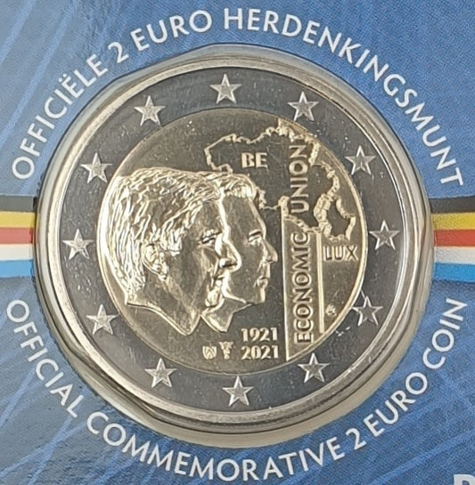 Belgique - 2 euros 2021, Union économique (carte à pièces)