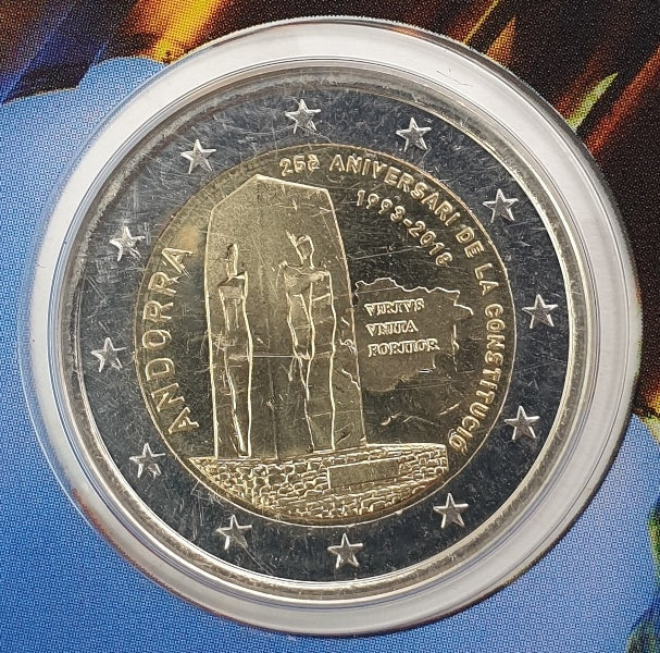 Andorre - 2 euros 2018, 25e anniversaire de la Constitution (carte à pièces)