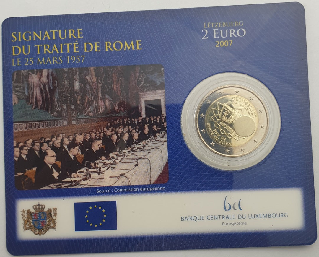 Luxembourg - 2 euros 2007, Traité de Rome d'Henri Ier, (Carte de pièce)
