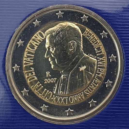 Vatican - 2 euros 2007, 80e anniversaire de Sa Sainteté Benoît XVI (carte-pièce)