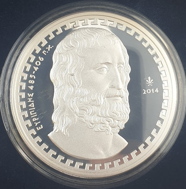 Grèce - 10 euros 2014, Euripide, Épreuve en argent
