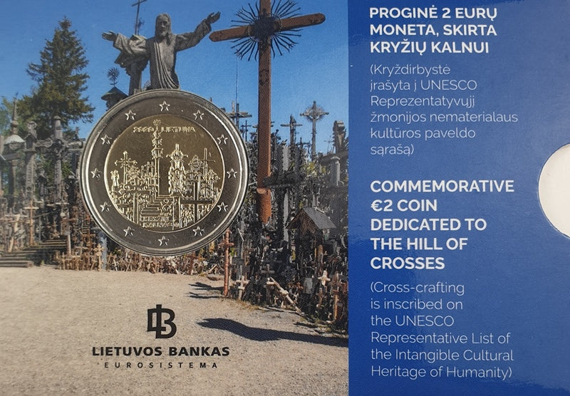 Lituanie - 2 Euro 2020, La Colline des Croix, (Carte à pièces)