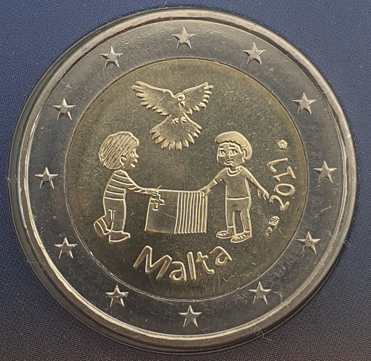 Malte - 2 euros 2017, La Paix, (Carte à pièces)