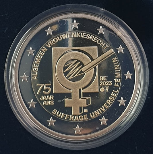 Belgique - 2 euros 2023, 75 ans du suffrage féminin, ÉPREUVE