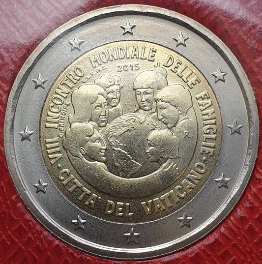 Vatican - 2 euros 2015, 8e Rencontre mondiale des familles (carte à pièces)