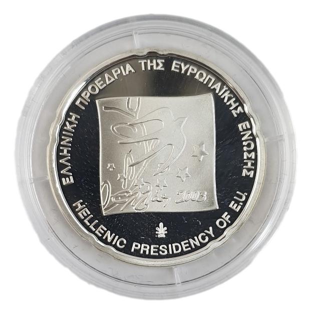 Grèce - 10 euros 2003, Présidence grecque de l'Union européenne, Argent Belle Épreuve