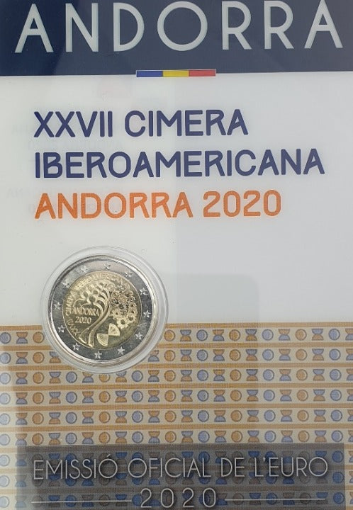 Andorre - 2 euros 2020, XXVIIe Sommet des Amériques, (Carte à pièces)