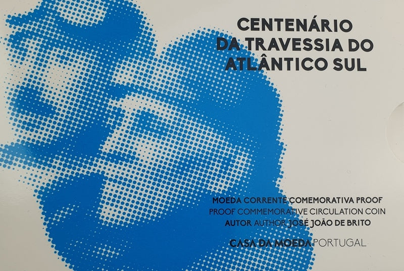 Portugal - 2 Euro 2022, Année célébrant le centenaire de la traversée de l'Atlantique Sud, PREUVE
