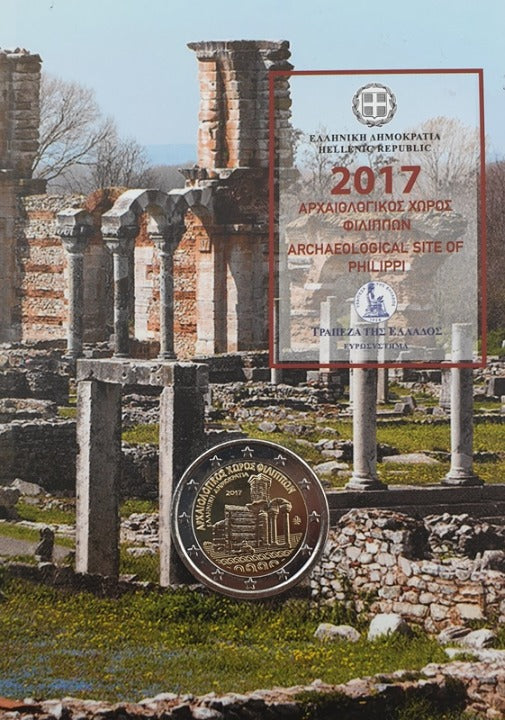Grèce - 2 euros 2017, Site archéologique de Philippes (Carte à pièces)
