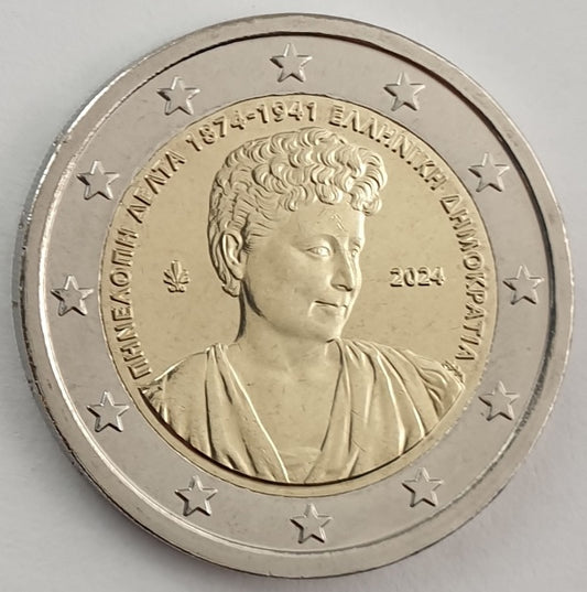 Grèce - 2 euros 2024, 150 ans de la naissance de Pénélope Delta, non circulée